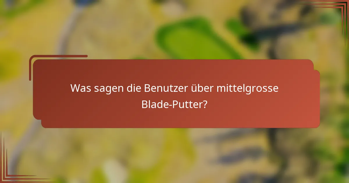 Was sagen die Benutzer über mittelgrosse Blade-Putter?