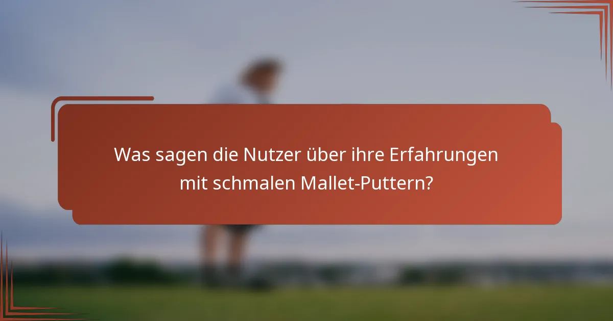 Was sagen die Nutzer über ihre Erfahrungen mit schmalen Mallet-Puttern?