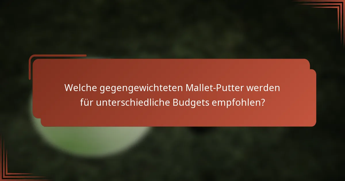 Welche gegengewichteten Mallet-Putter werden für unterschiedliche Budgets empfohlen?