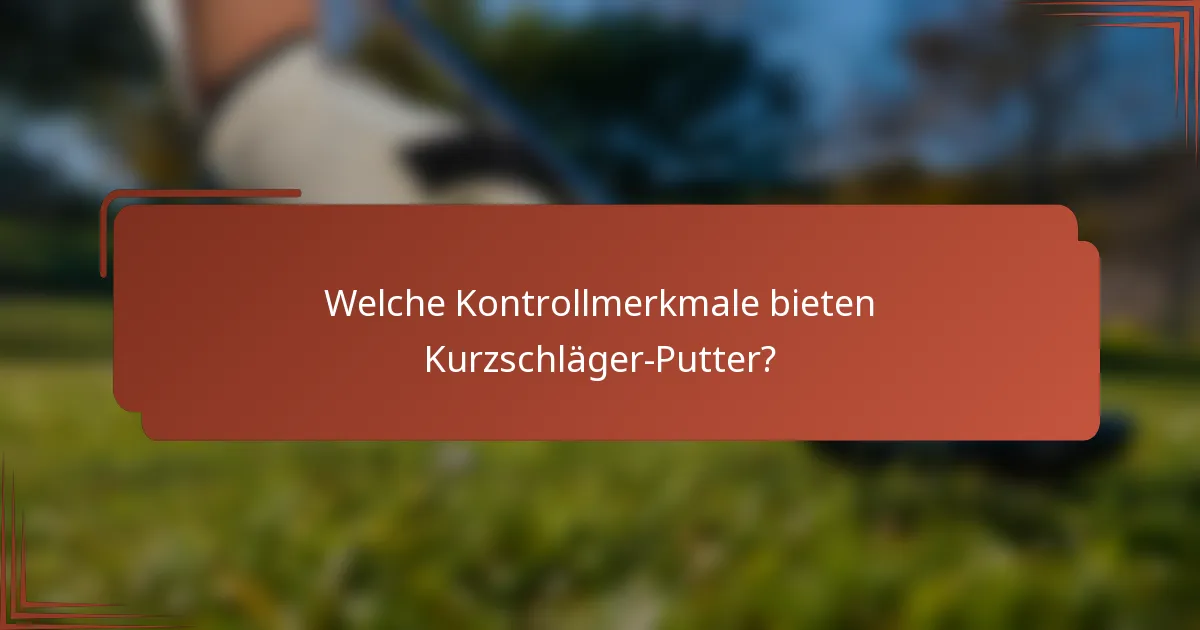 Welche Kontrollmerkmale bieten Kurzschläger-Putter?