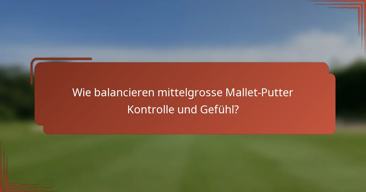 Wie balancieren mittelgrosse Mallet-Putter Kontrolle und Gefühl?