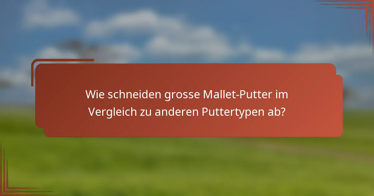 Wie schneiden grosse Mallet-Putter im Vergleich zu anderen Puttertypen ab?